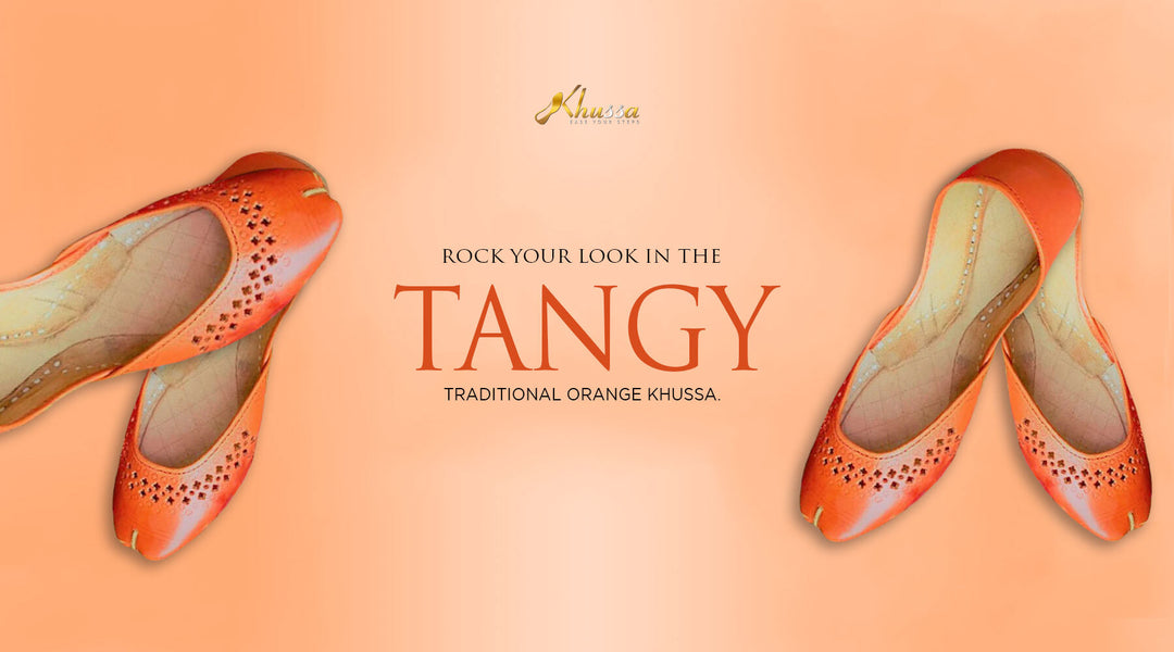 Outfit ideas to rock your look in the tangy traditional orange khussa